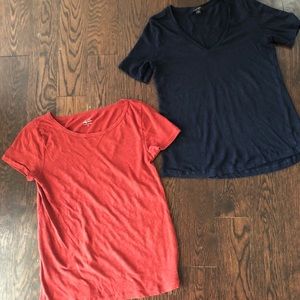 J.Crew Vintage Cotton and Banana Linen tees, S